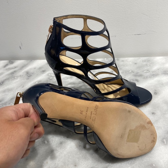 Jimmy Choo Patent Ren 100 Sandals - Picture 5 of 6